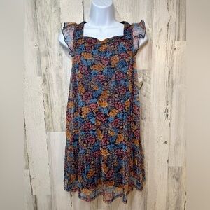 Three pink hearts floral girls dress size large nwt